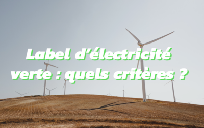 Label d’électricité verte en France : quoi, comment ?