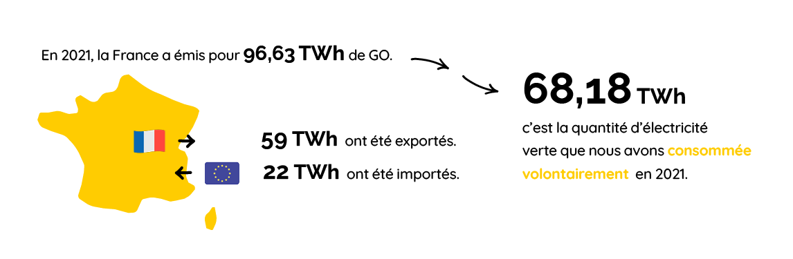 exportations nettes de garanties d'origine en france