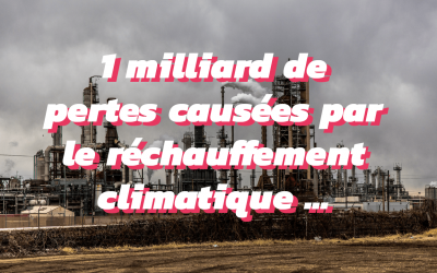 1 milliard de pertes à cause du changement climatique